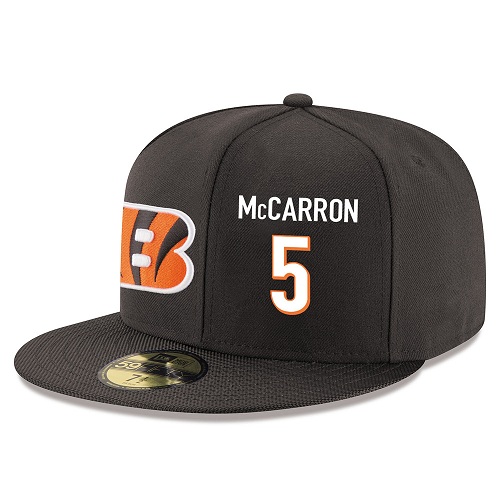 NFL Cincinnati Bengals #5 AJ McCarron Stitched Snapback Adjustable Player Hat - Black/White